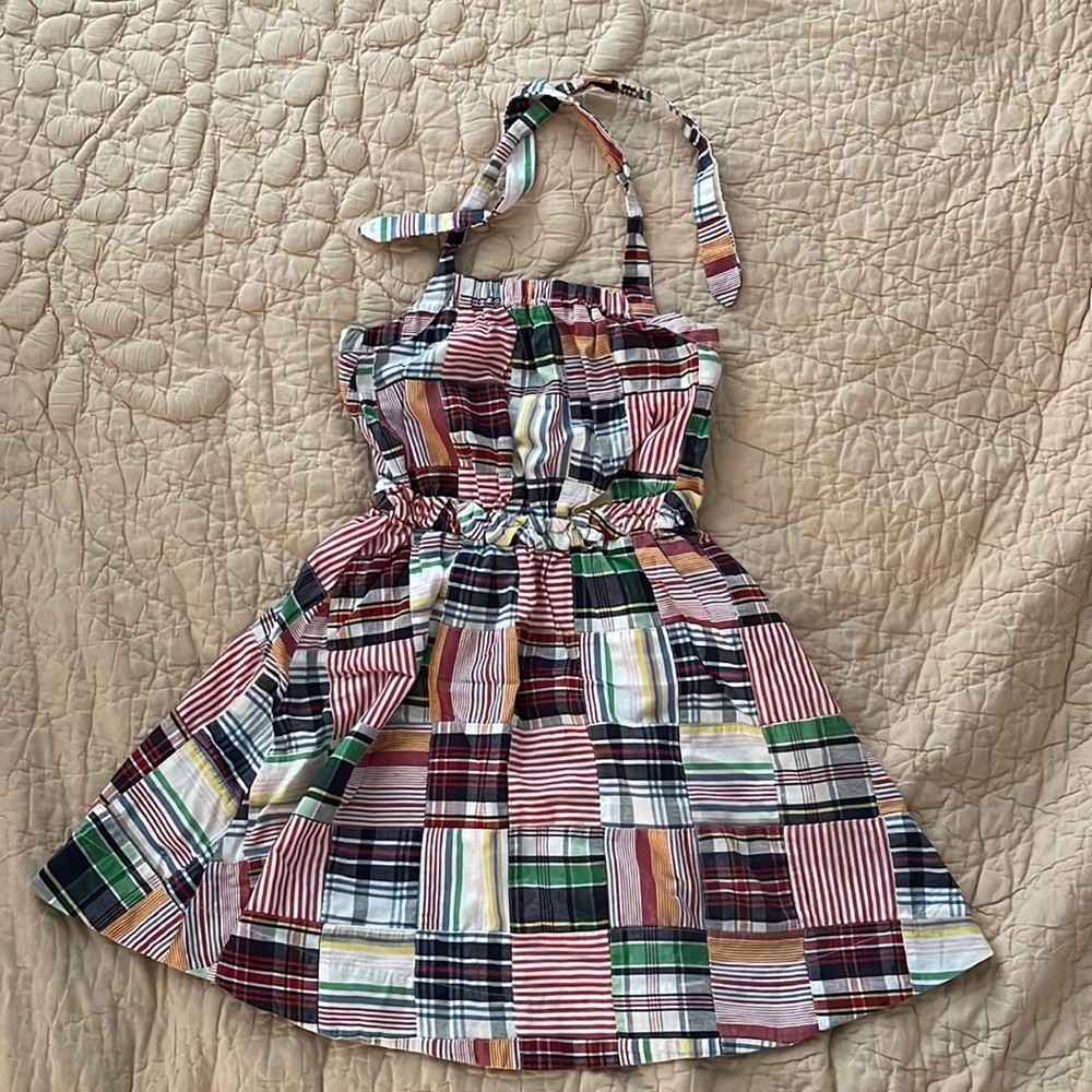 Kelly’s Kids halter madras dress